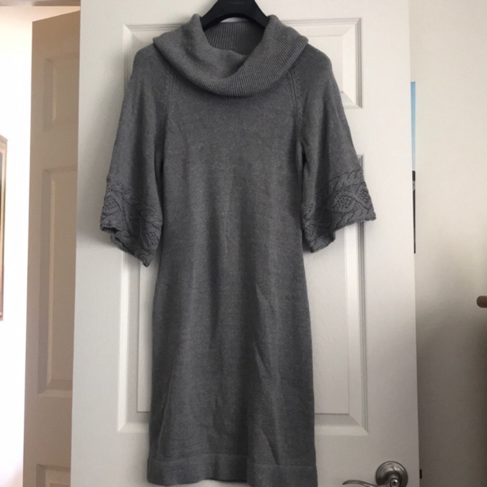 Cow neck sweater dress